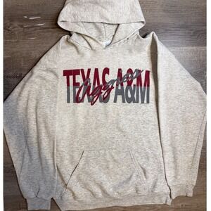 Vintage Santee Texas A&M Aggies Sweatshirt Hoodie Grey Size L